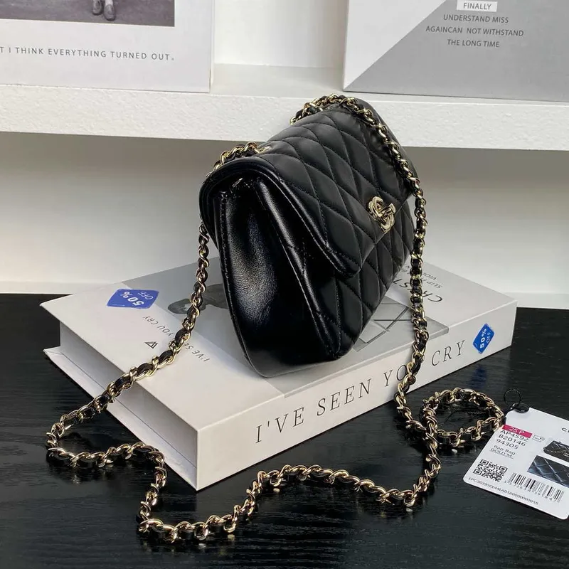 Chanel AP4592 25S Mini Flap Black Lambskin gold