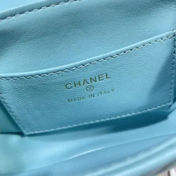 Chanel AP4593 25S Mini Flap Lake blue Lambskin with Gold