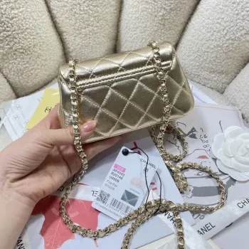 Chanel AP4593 25S Mini Flap Gold Lambskin with gold Hardware