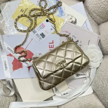 Chanel AP4593 25S Mini Flap Gold Lambskin with gold Hardware