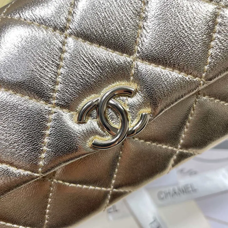Chanel AP4593 25S Mini Flap Gold Lambskin with gold Hardware