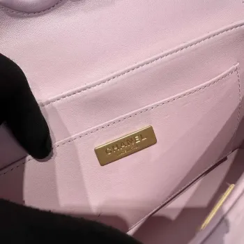 Chanel 25P AS5356 Meduim Flap Bag With Top Handle Pink Lambskin