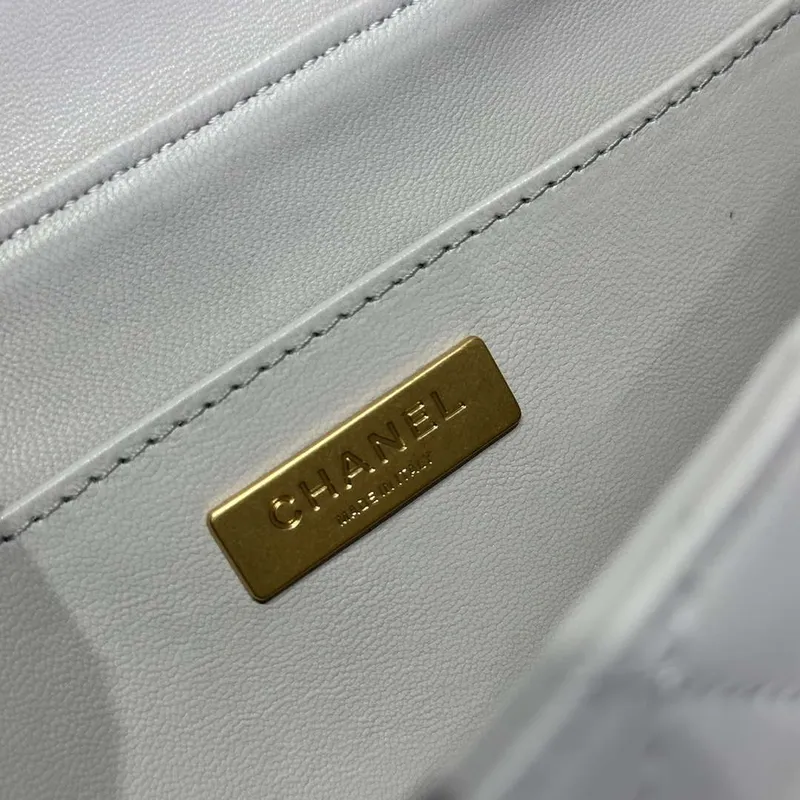 Chanel 25P AS5356 Meduim Flap Bag With Top Handle Gray Lambskin