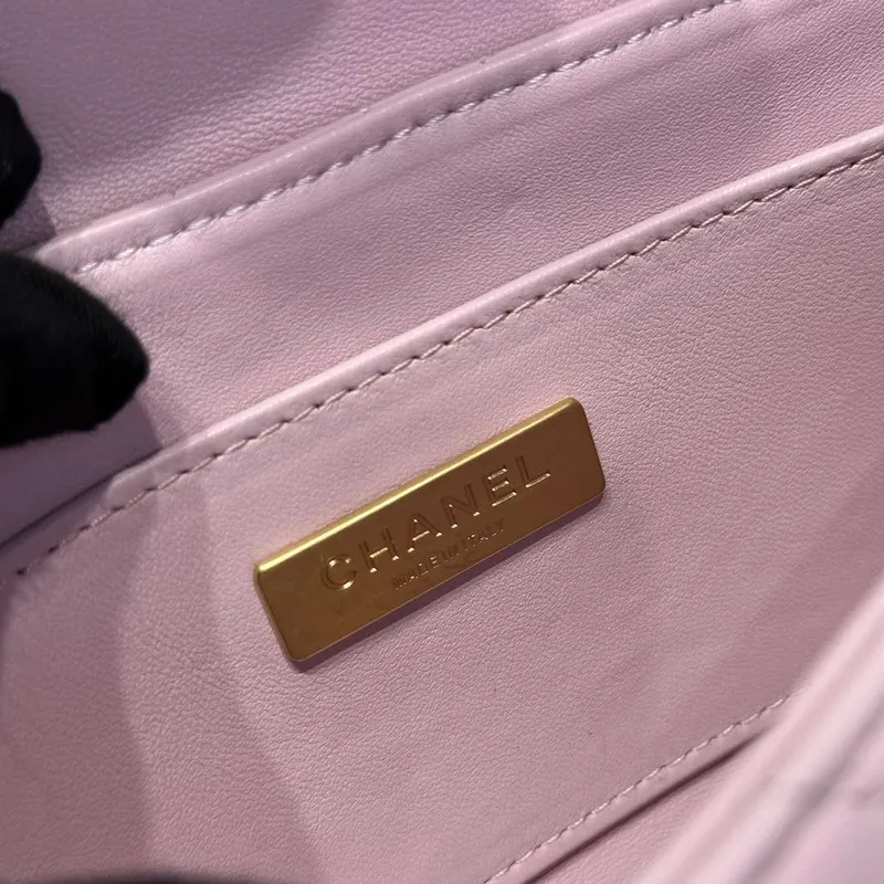 Chanel 25P AS5355 Small Flap Bag With Top Handle Pink Lambskin