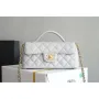 Chanel 25SS AS5354 Mini Flap Bag with Top Handle Lambskin Gray
