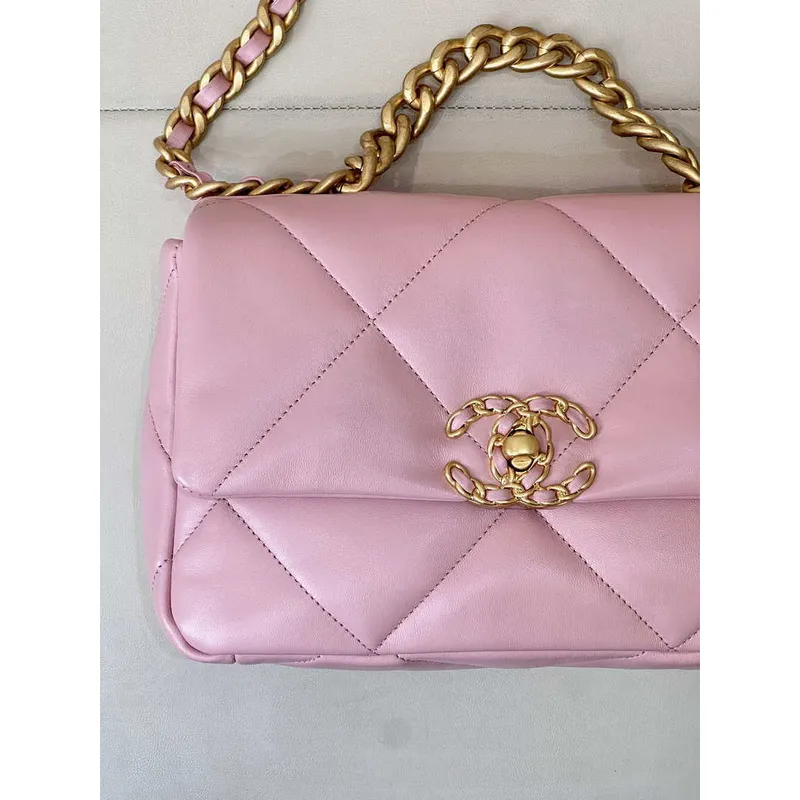 Chanel AS1160 Chanel 19 Handbag Flap Lambskin Pink