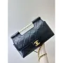 Chanel AS5390 25P Limited Edition Pearl Handle Flap Bag Black Lambskin