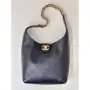 Chanel 25SS AS5403 Hobo Handbag Shiny Lambskin & Gold Tone Metal Black