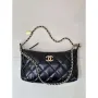 Chanel 25SS AS5528 Hobo Handbag in Lambskin Black