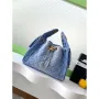 Chanel AS5293 Small Hobo Canvas & Gold Tone Metal Denim Blue
