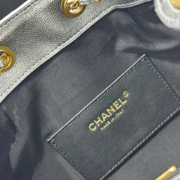 Chanel AS5293 Small Hobo Calfskin & Gold Tone Metal Silver