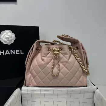 Chanel AS5293 Small Hobo Calfskin & Gold Tone Metal Pink