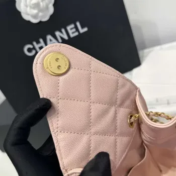 Chanel AS5293 Small Hobo Calfskin & Gold Tone Metal Pink