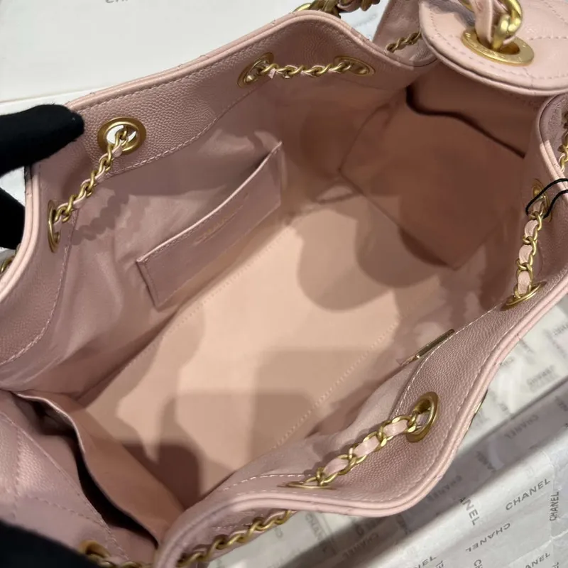 Chanel AS5293 Small Hobo Calfskin & Gold Tone Metal Pink