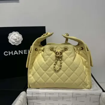 Chanel AS5293 Small Hobo Calfskin & Gold Tone Metal Yellow