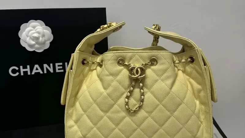 Chanel AS5293 Small Hobo — Yellow Calfskin with Gold-Tone Metal