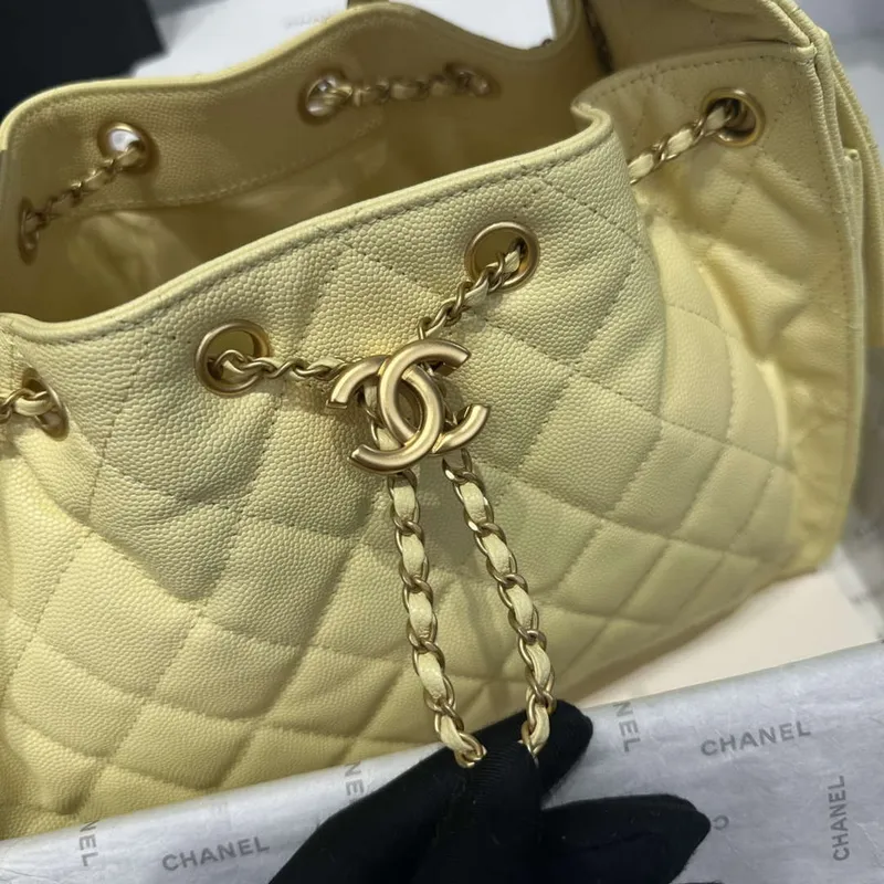 Chanel AS5293 Small Hobo Calfskin & Gold Tone Metal Yellow