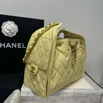 Chanel AS5293 Small Hobo Calfskin & Gold Tone Metal Yellow