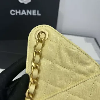 Chanel AS5293 Small Hobo Calfskin & Gold Tone Metal Yellow