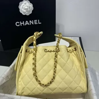 Chanel AS5293 Small Hobo Calfskin & Gold Tone Metal Yellow