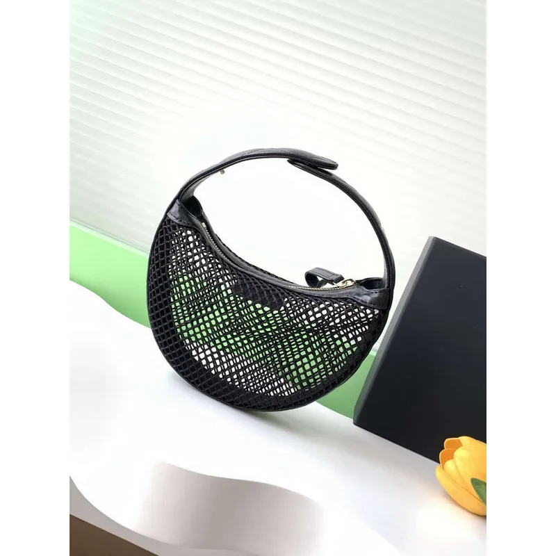 Chanel AP4575 25S Pouch Mesh Shiny Lambskin & Gold Tone Metal Black