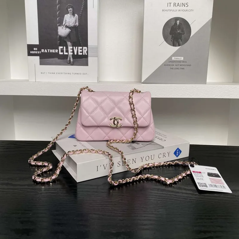 Chanel AP4593 25S Mini Flap Lambskin Pink gold