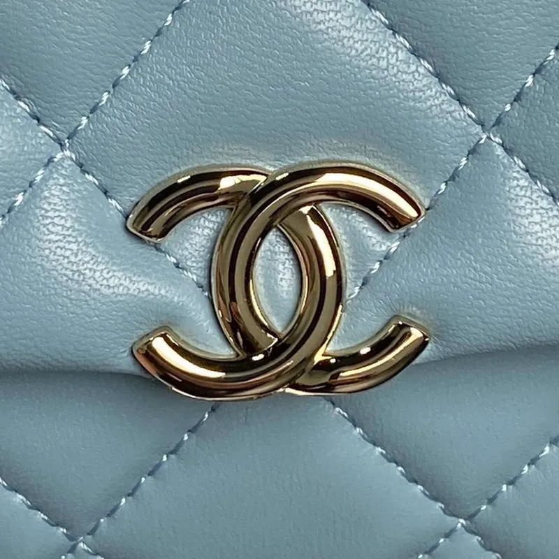 Chanel AP4593 25S Mini Flap Lambskin Blue gold