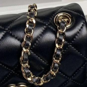 Chanel AP4593 25S Mini Flap Lambskin Black gold