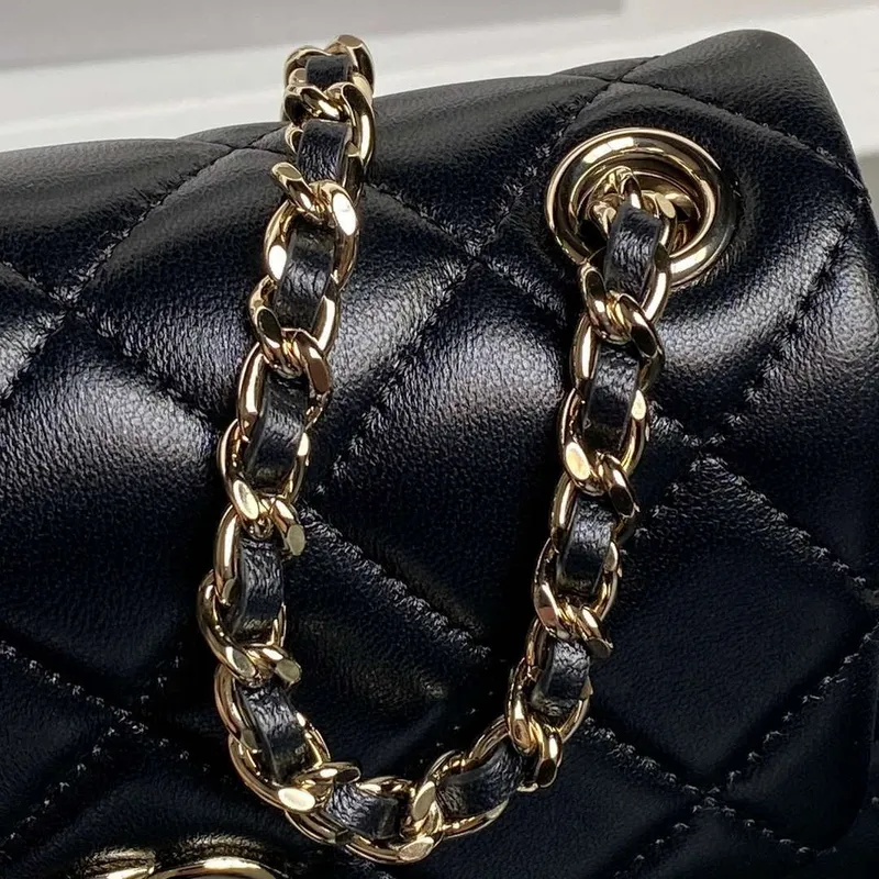 Chanel AP4593 25S Mini Flap Lambskin Black gold