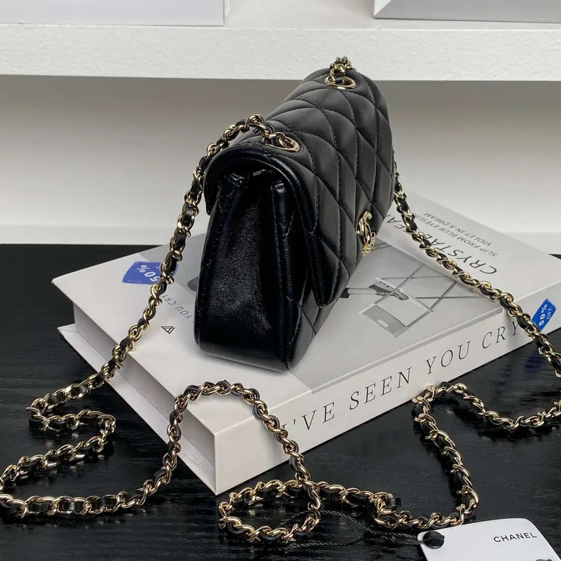 Chanel AP4593 25S Mini Flap Lambskin Black gold