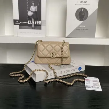 Chanel AP4593 25S Mini Flap Lambskin Apricot gold
