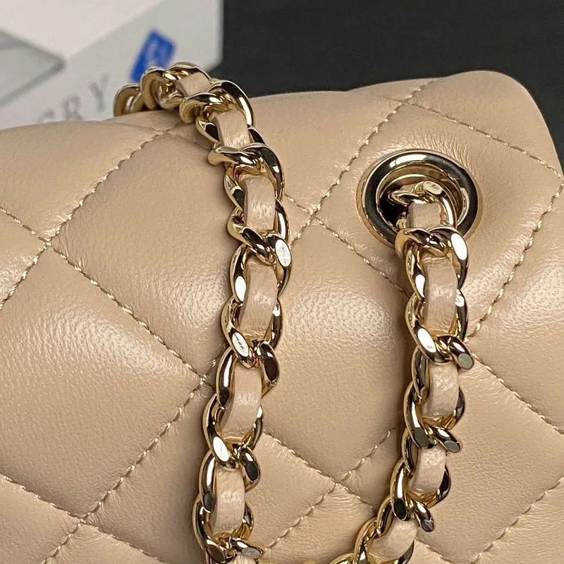 Chanel AP4593 25S Mini Flap Lambskin Apricot gold