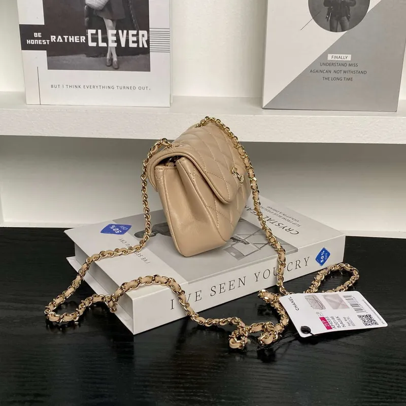 Chanel AP4593 25S Mini Flap Lambskin Apricot gold