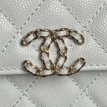 Chanel AP3238 Flap Chain Bag Light Blue Lambskin Gold With Handle Bag