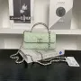 Chanel AP3238 Flap Chain Bag Light Green Lambskin Gold With Handle Bag