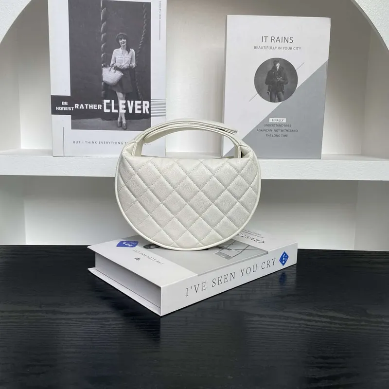 Chanel AP4584 25S  Pouch Grained Purple Calfskin Imitation Pearl Gold