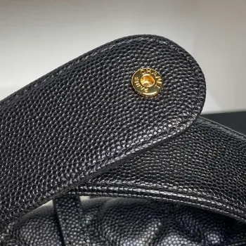 Chanel AP4584 25S  Pouch Grained Black Calfskin Imitation Pearl Gold