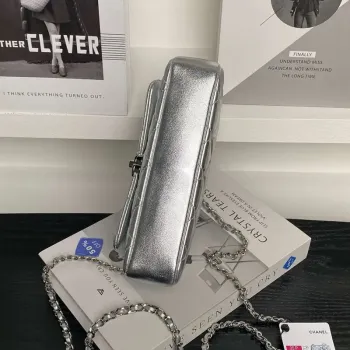 Chanel AP4592 25S Mini Flap Lambskind Silver