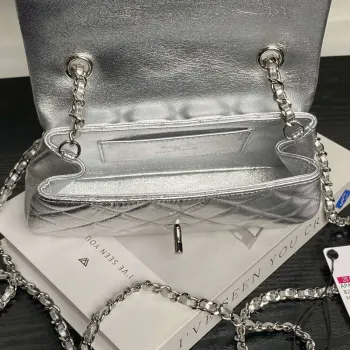 Chanel AP4592 25S Mini Flap Lambskind Silver