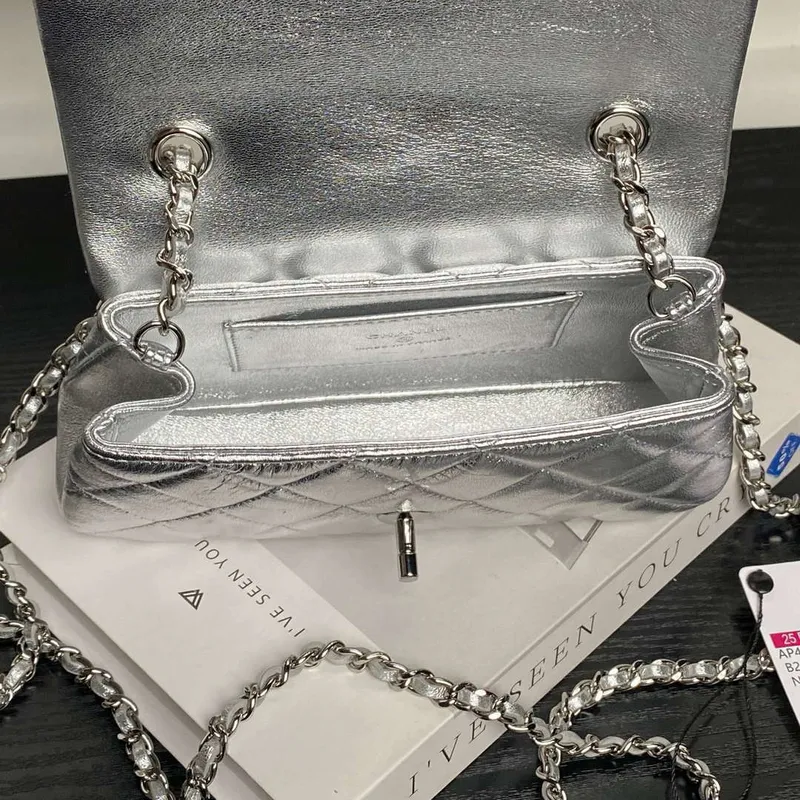Chanel AP4592 25S Mini Flap Lambskind Silver