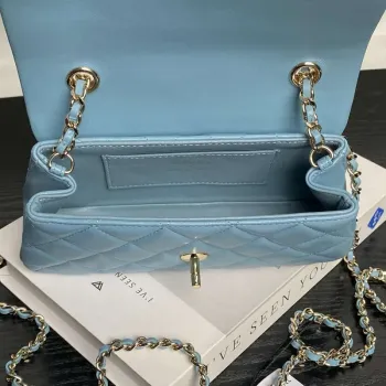 Chanel AP4592 25S Mini Flap Lambskin Blue gold