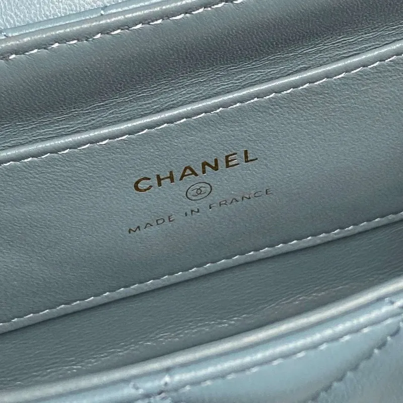 Chanel AP4592 25S Mini Flap Lambskin Blue gold