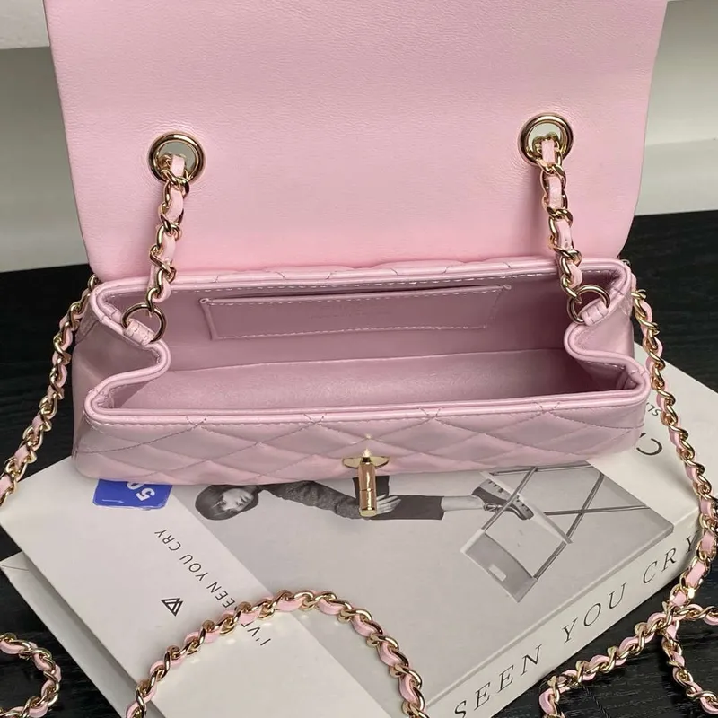 Chanel AP4592 25S Mini Flap Lambskin Pink gold