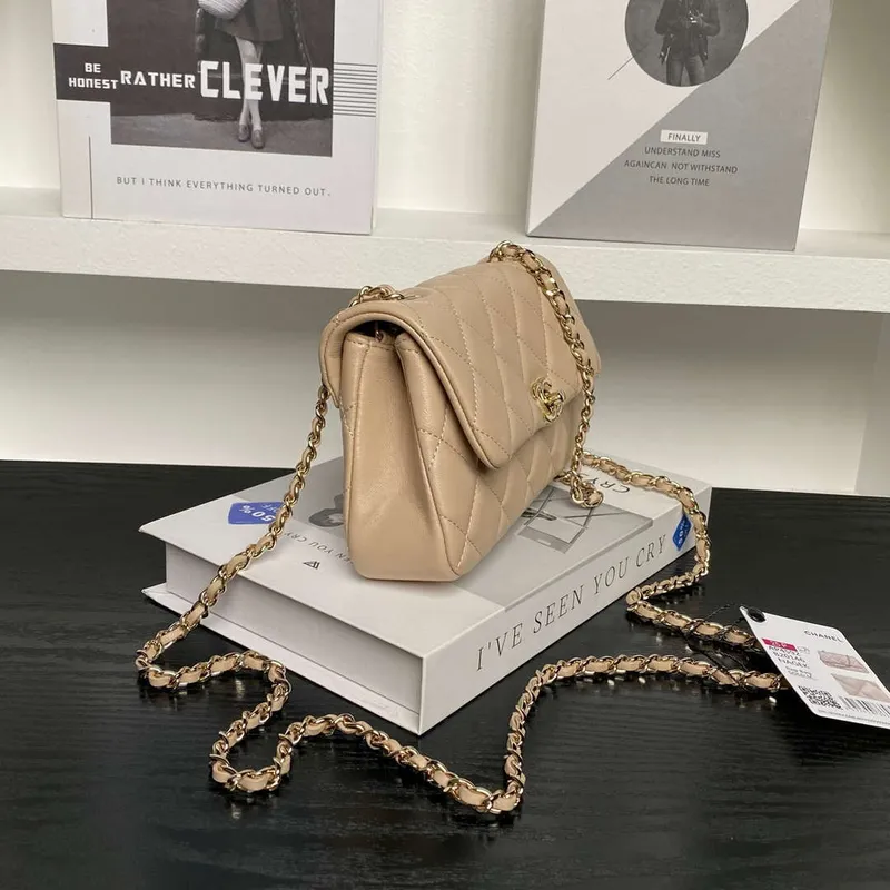 Chanel AP4592 25S Mini Flap Lambskin Apricot gold