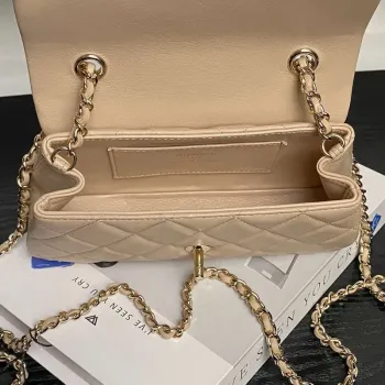 Chanel AP4592 25S Mini Flap Lambskin Apricot gold
