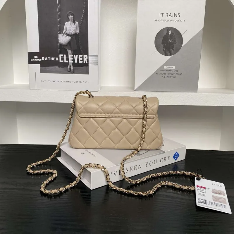 Chanel AP4592 25S Mini Flap Lambskin Apricot gold