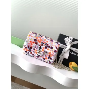 Chanel A09888 25C Evening Pink & white sequin mini AS4561  limited edition Lambskin