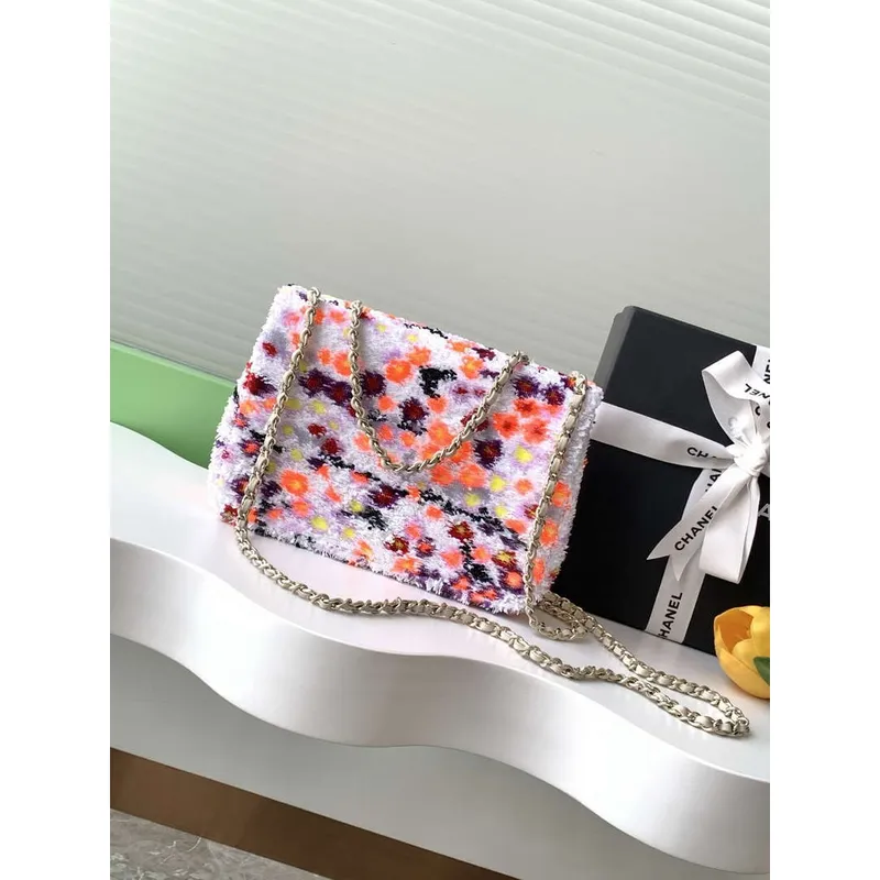 Chanel A09888 25C Evening Pink & white sequin mini AS4561  limited edition Lambskin