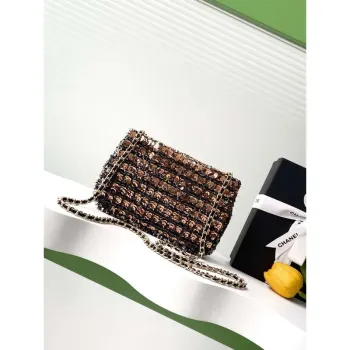 Chanel A09888 25C Evening sequin mini AS4561  limited edition gold and Black