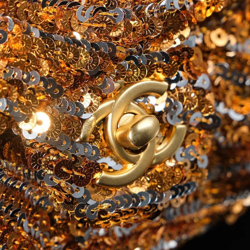 Chanel  A09888 Evening sequin mini limited edition gold bronze AS4561
